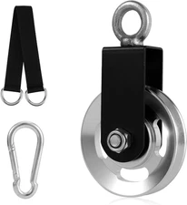 Cable Pulley Wheel, 360-Degree Rotation Bearing Weight Pulley with Hanging Strap