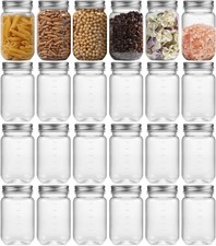 16 oz Plastic Jars with Lids, 24 Pack for Food Storage Craft