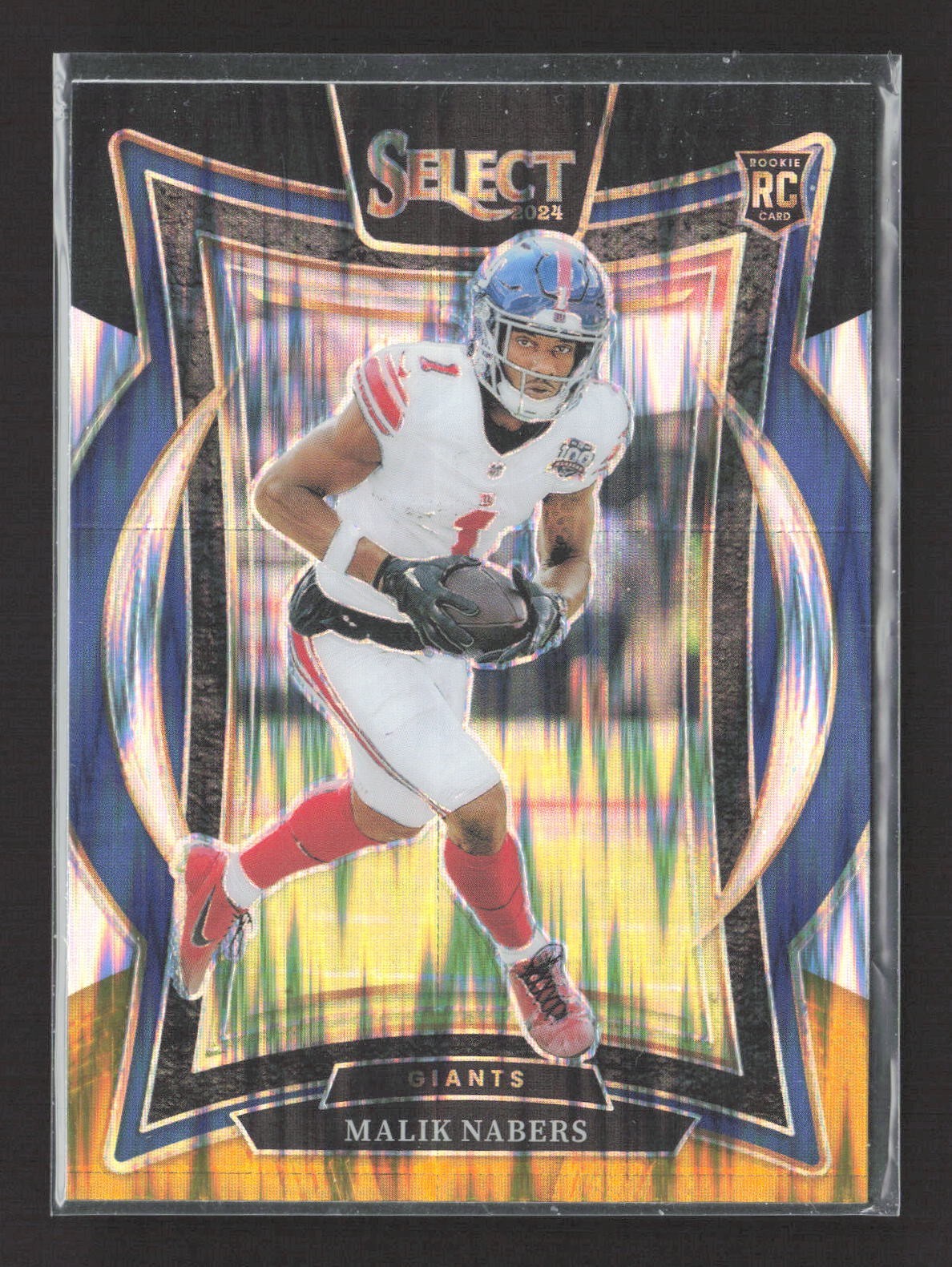 2024 Panini Select - Concourse Malik Nabers #29 Black & Gold Shock Prizm (RC)