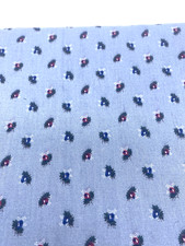 Vintage Marcus Brothers Fabric 2 Yds Blue Floral 90s Cottagecore 1.6 Yards