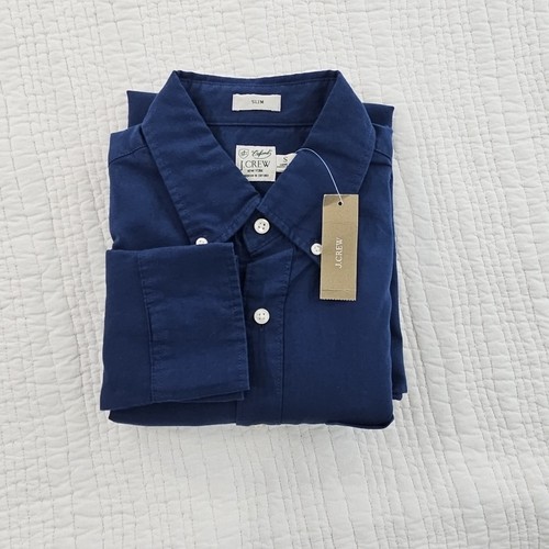 NEW J. Crew Broken-in Organic Cotton Oxford Shirt Men's S Navy Blue NWT Classic - Picture 14 of 15