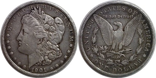 1901 $1 Morgan Silver Dollar VF