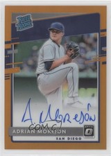 2020 Panini Donruss Optic Orange Prizm 38/99 Adrian Morejon #RRS-AM Auto 0w7