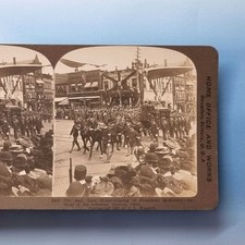 Canton OH Stereoview C1901 USA Real Photo President McKinley Funeral Carriage