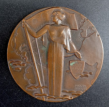 MEDAGLIA COMPAGNIA TRANSATLANTICA DI NAVIGAZIONE FRANCIA 1855 1955 RENARD NAVE