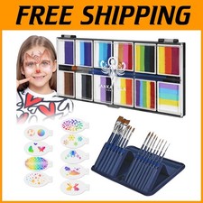 Rainbow Face Painting Kit with Stencils  Brushes
