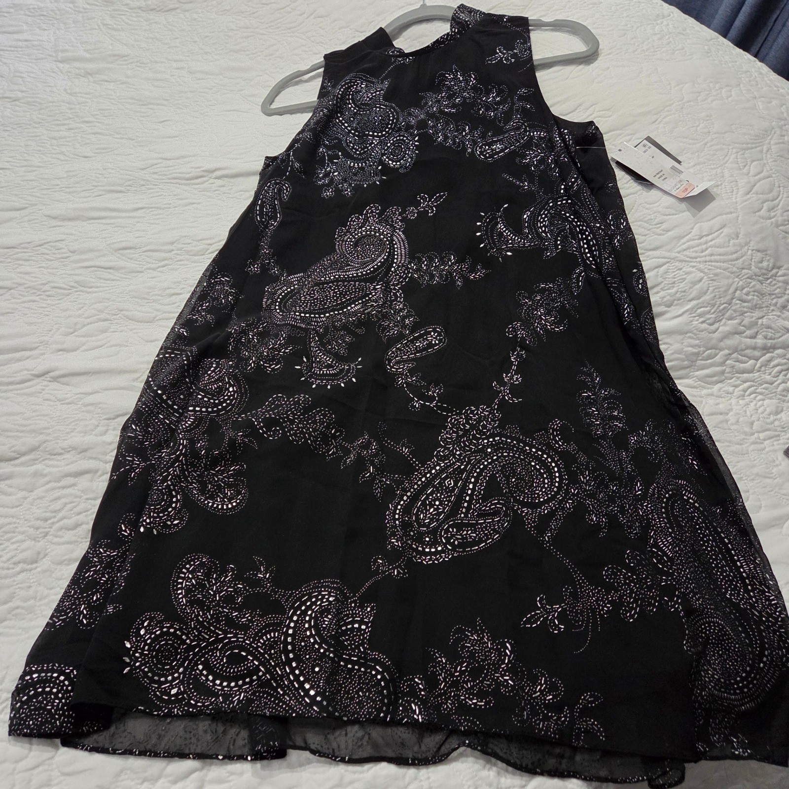 NWT Signature by Robbie Bee Black Silver Paisley Sheath Dress Size 10P