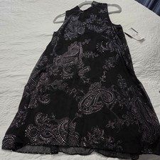 NWT Signature by Robbie Bee Black Silver Paisley Sheath Dress Size 10P