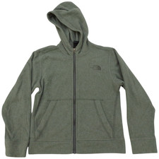The North Face Boys XS Full Zip Fleece Hooded Jacket Gray TNF Long Sleeve