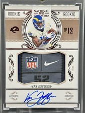 2020 Panini National Treasures Van Jefferson Rookie on card Auto Laundry Tag /5