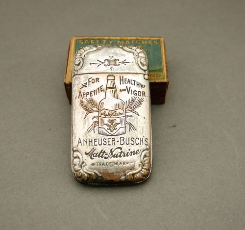 Pre pro Anheuser Busch malt nutrine match holder safe or vesta free U.S. ship