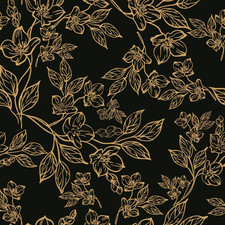 Ismoon Peel and Stick Wallpaper Black and Gold Stick on Wallpaper Dark Floral 17
