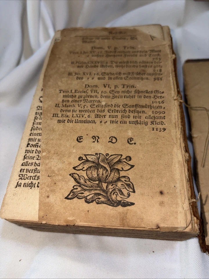 1715 Deliciae Dictorum German Religious Sermons Adami Misanders MISSING COVER - Image 4 of 4
