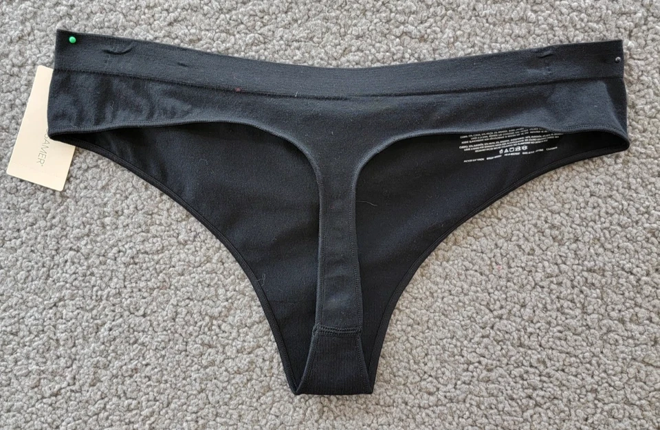 Panty Tanga On Gossamer Cabana Sin Costuras Para Mujer Grande Negro Pull-On Foto 4 de 4