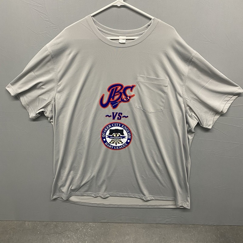Men’s Contender Cup Quaker City Dart League Gray T-shirt Size 3XL