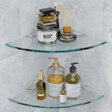 Glass Bathroom Shelves 2 Sets Corner Shower Shelf Organizer for Soap Shampoo