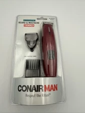 ConairMan Beard & Mustache Trimmer GMT8NCS Corded Plug-In w/ 3 Combs -New Sealed