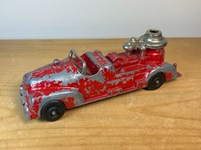 Vintage Metal Toy Fire Truck Pumper 1950s Hubley unmarked 7 3/8" long