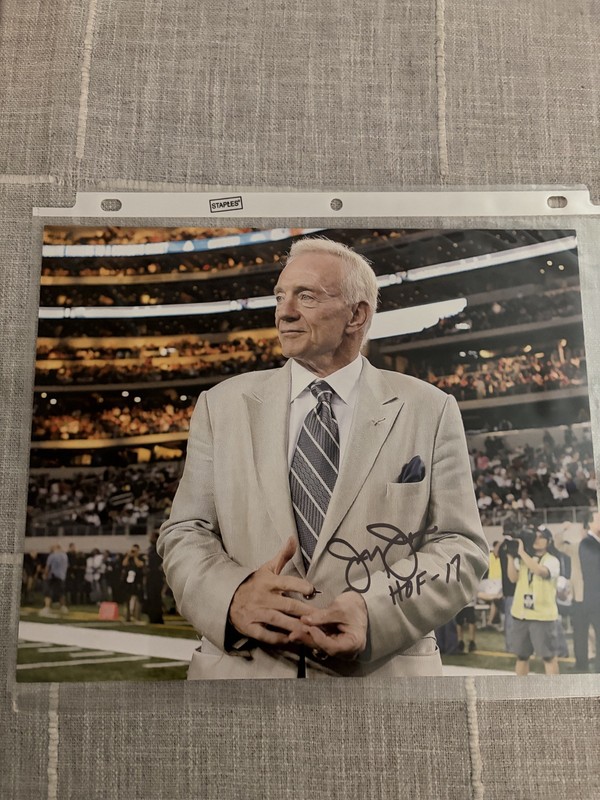 Jerry Jones “HOF 17” Signed 8x10 Photo Dallas Cowboys Owner NFL HOF