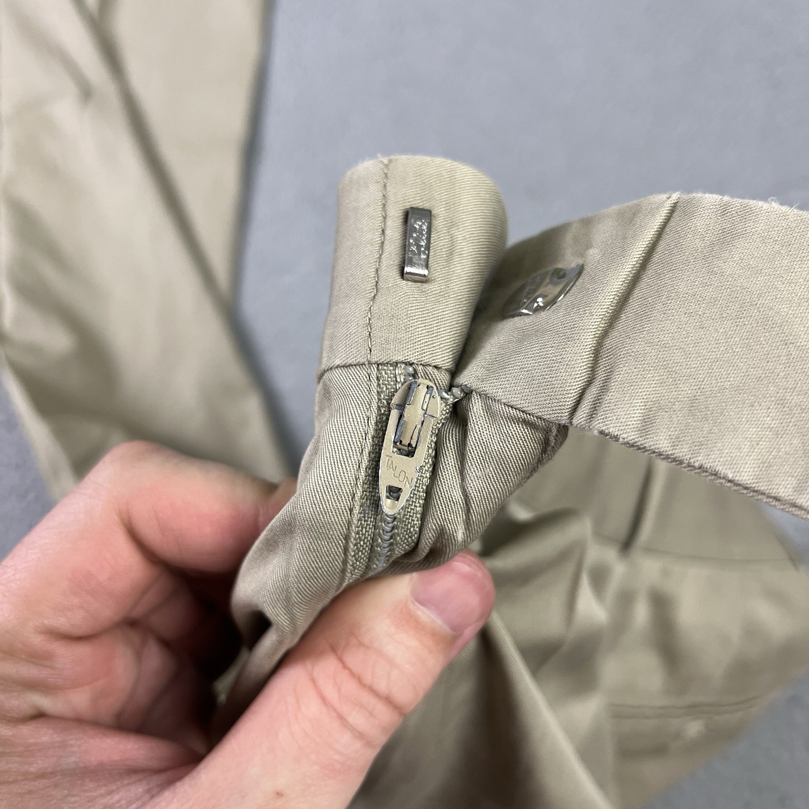 Vintage Brooks Brothers Trousers Men 29x28 Beige Pleated Cuffed Wool Made in USA thumbnail 10