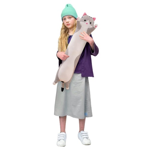 Lovely Plush Cat Doll Cute Cartoon Soft Stuffed Kitten Pillow Long Throw Slee...