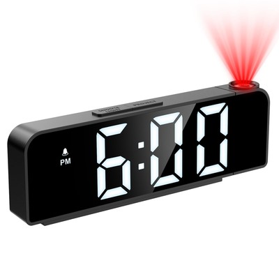 JXTZ Projection Alarm Clock, Alarm Clocks with Projection on Ceiling with 7.9...