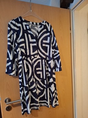 Kleid gr. 44 StreetOne wie neu blau/weiss
