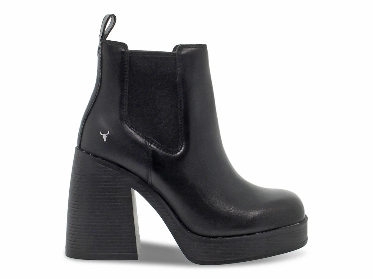 Mocassins à Plateforme En Cuir Noir Windsorsmith Pour Femmes - Talon Haut - Style Audacieux Et Moderne