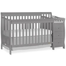 Dream On Me 5 in 1 Brody Convertible Crib w Changer Steel Grey NEW/ Damaged Box