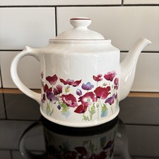 Wade Vintage Teapot Floral Poppies Poppy White Multi Retro Cottage Large Country