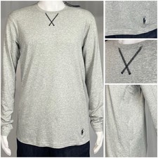 Polo Ralph Lauren Medium Gray Black Longsleeve Cotton Blend Shirt New NWT