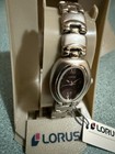 New Women’s Lorus Watch Black Oval Face Silver Tone Bracelet Band — photo 2