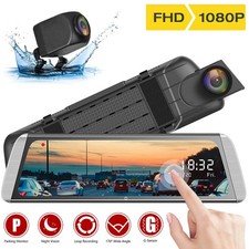 10" Mirror Dash Cam Dual Lens Car DVR Video Recorder G-Sensor 1080P Dash Camera