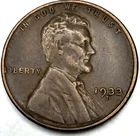 1933 -D Lincoln Wheat Cent Penny Fine Better Date Denver 1C Nice Detail - 1447