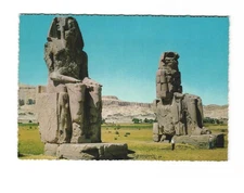 Luxor the colossi of Memnon Vintage postcard unposted
