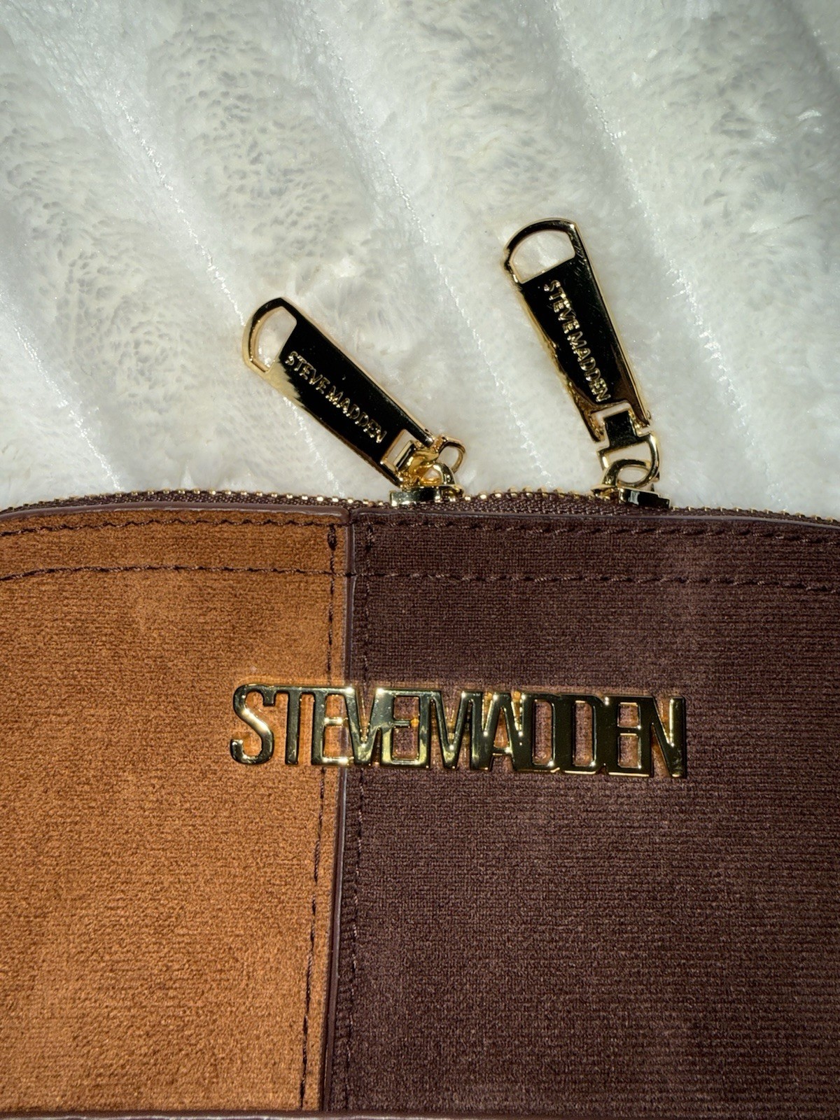 Steve Madden Browns/Gold Patchwork Crossbody Purse - image 2