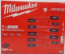 Milwaukee 10-PC 1000V Insulated Screwdriver Set w/ Foam Fit Case 48-22-2210 NEW