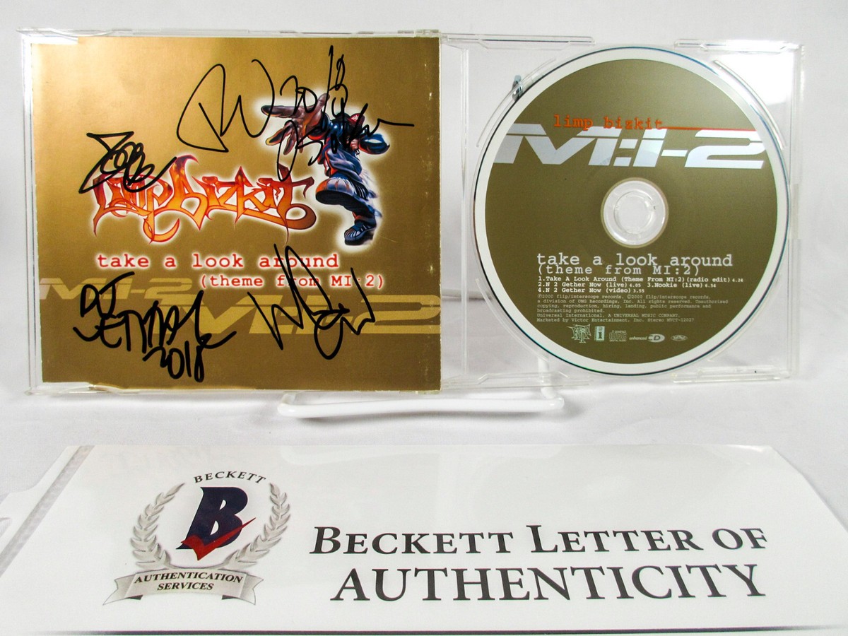 Fred Durst FULL BAND Signed Limp Bizkit TAKE A LOOK AROUND CD