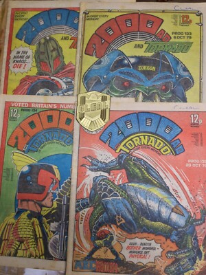 2000AD Comic prog 132 To 135 Judge Dredd Strontium Dog 1979Merged Wt Tornado