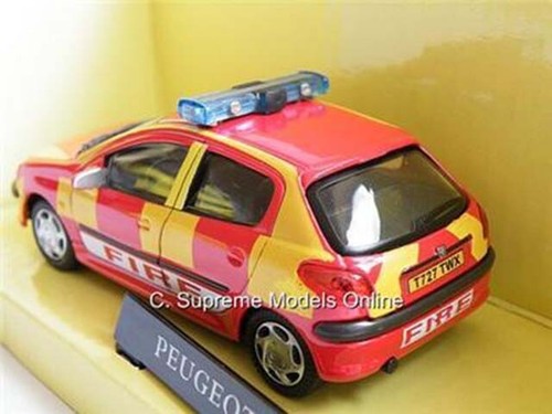 Peugeot 206 Modellauto Feuerwehr Maßstab 1:43 Cararama Sonderausgabe MK1 K8 - Bild 4 von 5