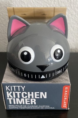 Kitty Cat Kitchen Timer by Kikkerland 073852, 2  Tall Grey