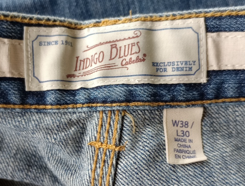 Pantalones de mezclilla de carpintero Cabelas azul índigo nuevos con etiquetas para hombre 38 x 30 entrepierna 29,5" - Imagen 11 de 19