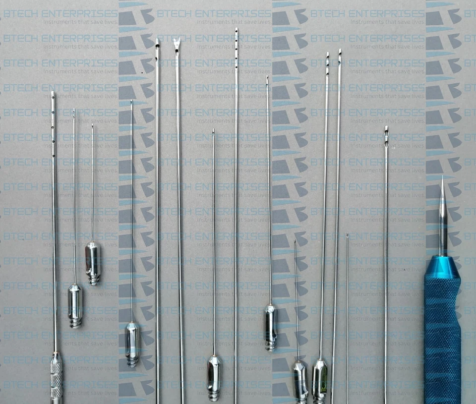 Liposuction Fat Graft Luer lock Cannula Set Cosmetic Plastic Lipo Fat Removal - Image 2 of 3