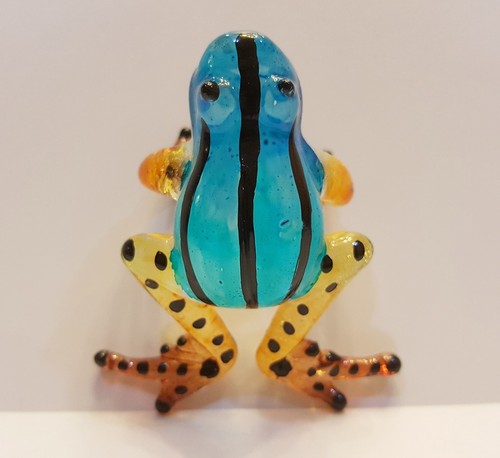 ฺFrog22 Figurine Art Animal Hand Blown Glass Miniature Collect Home Decor Gifts - Picture 2 of 11