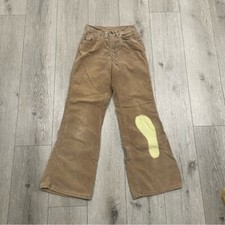 Vintage 70s Levi's corduroy flare bell bottoms tan pants women's 25x27