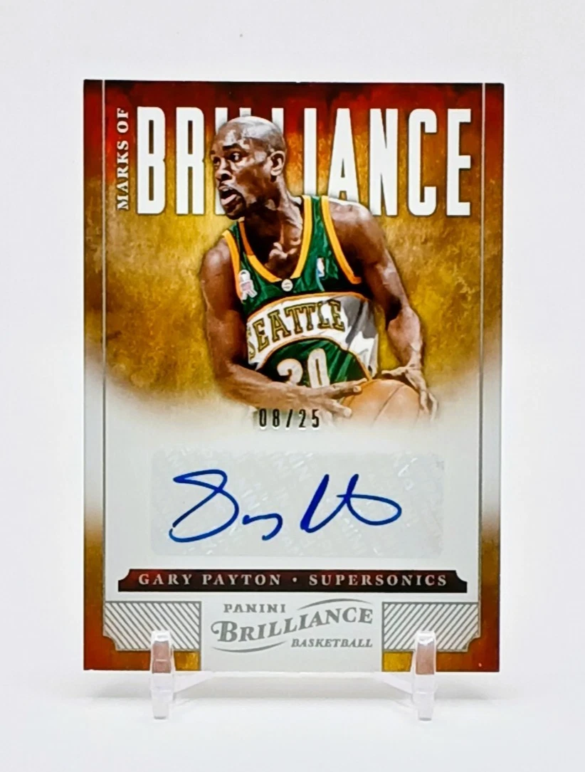Panini Gary Payton Basketball Autographed Sports Trading Cards
