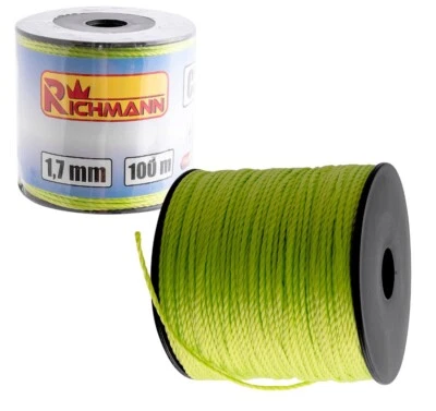 Maurerschnur Pflasterschnur Lotschnur Bauschnur mit Spule 100m x 1,7mm RICHMANN