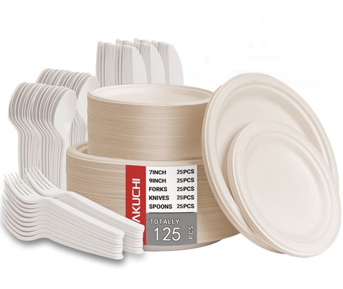 Disposable Tableware BBQ Duty Paper Plates Party Spoon Knife/Fork/Dinner/Plates
