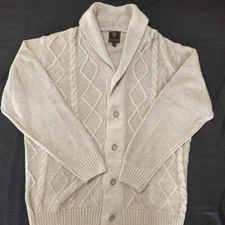 F/X Fusion Men's Collard Cardigan Cotton Blend Knit Button Tan Sz XL