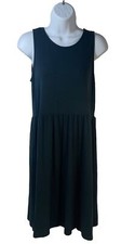 Old Navy Shirt Dress Women Small Crew Neck Sleeveless Dark Green Style#691194-03